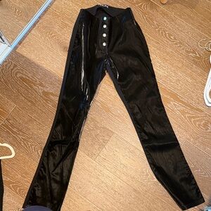I.AM.GIA Black Shiny Mid-Waisted Pants